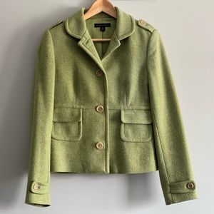 Banana Republic bright green wool jacket. Small.